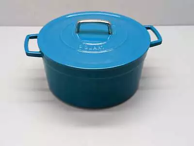 Martha Stewart 8 Quart Enameled Cast Iron Dutch Oven - Teal • $299.49