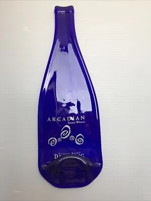 Slumped Melted Starry Night Arcadian Wine Bottle Tray Hors D'oeuvre Cobalt Blue • $9.99