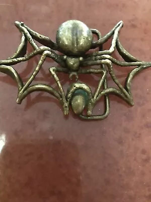 Carl Tasha Signed Spider Web Artist Handmade Solid Brass Art Vintage Belt Buckle • $240