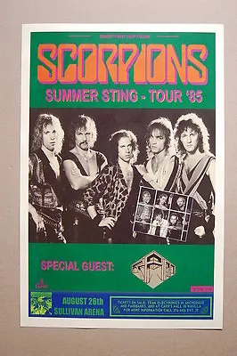 $4.25 • Buy Scorpions Summer Sting Concert Tour Poster 1985 Sullivan Arena W/ RPM---