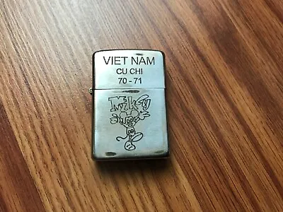 Antique  zippo Lighter At War Vietnam Cu ChỊ70-71 engraved Both Side. • $175