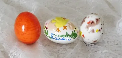 $9.99 • Buy Ceramic Easter Eggs - Lot Of 3 - Hand Painted - Beautiful!