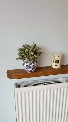 £0.99 • Buy 12cm/10cm Curved Rustic Floating Shelf, Radiator Shelf, Handmade Solid Wood 