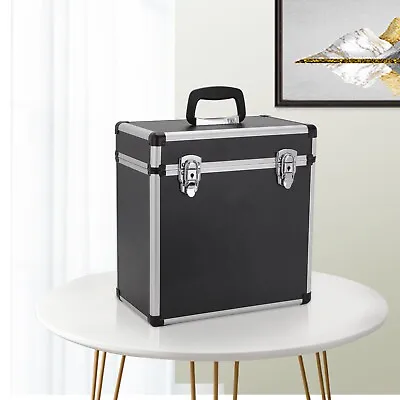 12  Vinyl LP Records Carry Storage Case Box Holder DJ Collection Box Black UK • £24.59