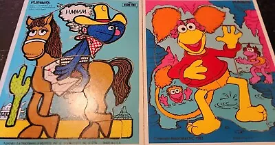 2 Vintage Playskool Wooden Puzzles Sesame Street • $9.99