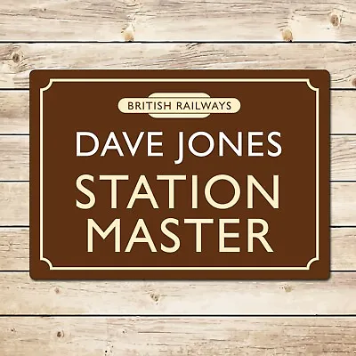 Personalised Station Master Model Railway Sign Railwayana Gift For Dad Grandad • £7.99