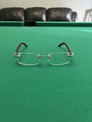 $1500 • Buy Cartier Eyeglasses Men, Brown,Wood Frames,18k