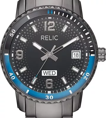 Relic By Fossil Men's Sanger Gray Stainless Steel Bracelet Watch ZR12639 • $45
