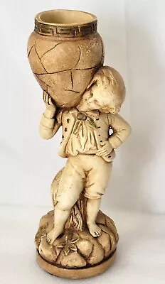 Vintage Marwal Ind Inc. Statue Figurine Boy Carrying Pot Urn Or Water Jug 12  • $42