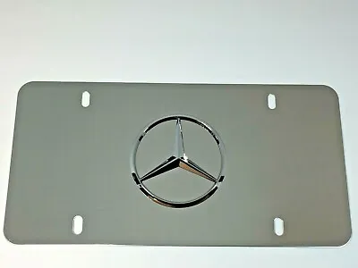 3D Mercedes Benz Star Logo Mirror Chrome Stainless Steel Front License Plate • $27.99