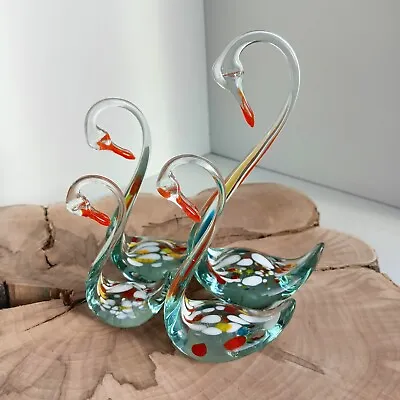 Glass Animals. Four Swans From Murano Glass. Souvenir. Toy. №-2 • $45