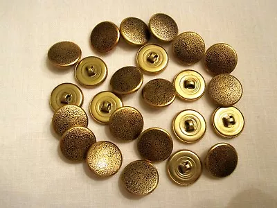 24 New 3/4  Metal Gold Sewing Shank Buttons Blouse Sweaters Crafts Free Shipping • $7.95