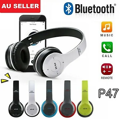 Wireless Headphones Bluetooth Noise Cancelling Stereo Earphones Over Ear Headset • $19.79