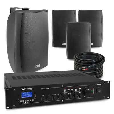 4 X PD BF80TW Black Wall Mounted Speakers- Multi Room Music System • £759