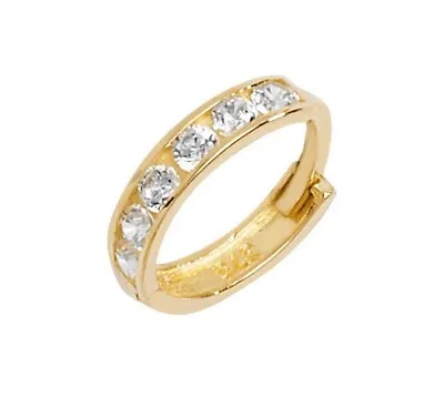 9ct Gold Cartilage Hoop Earring - Huggie - Diamond Set - • £19.95