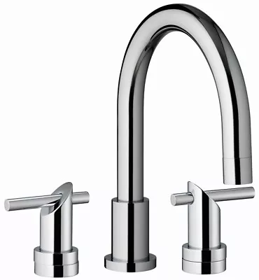 £59.99 • Buy Three Hole Bath Mixer B303 Solid Brass Chrome Low Pressure Swivel Spout