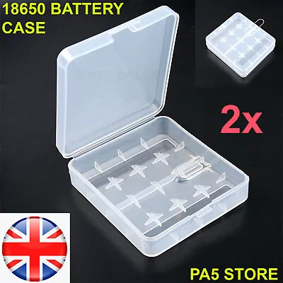 2x 18650 BATTERY STORAGE CASE HOLDER CONTAINER BOX 4 COMPARTMENT QUALITY NEW - • £6.99