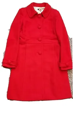 J. Crew Factory Women's Red Wool Coat Size 2. Holiday 2009 • $65