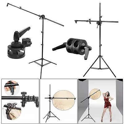 200cm Adjustable Light Stand With 174cm Telescopic Reflector Holder Arm Clamp UK • £8.99