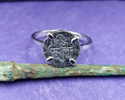Atocha Shipwreck Treasure Coin Ring Mel Fisher Set In .925 Ss  • $139