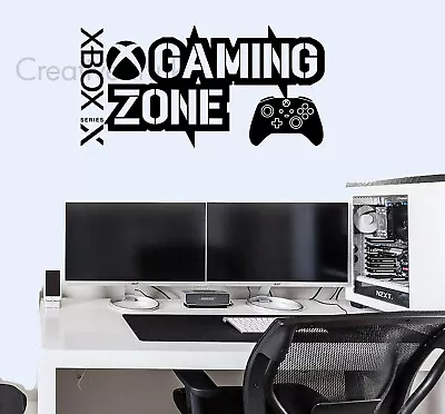 Gaming Zone Wall Stickers XBOX Series X Controller Game Zone Vinyl Decals Murals • £7.50