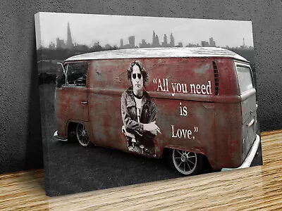 Banksy VW Camper Van John Lennon Canvas Print Art Wall Framed Or Print Only   • £59.99