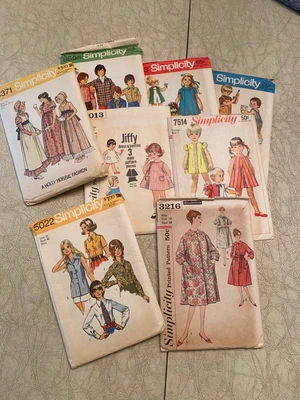 $3 • Buy Vintage Simplicity & Jiffy Sewing Patterns Lot Of 8 - Women's, Toddler, Children