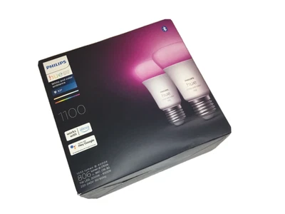 $80 • Buy Philips Hue E27 White And Colour Ambiance Smart Bulb Bluetooth 1100 Lumen 2 Pack