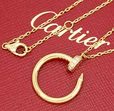 Cartier Juste Un Clou Diamond Necklace 16  18k Yellow Gold 750 W/Box & Papers G1 • $3079.64