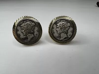 Vintage Mercury Silver Dime Cufflinks 1936 1942 • $45