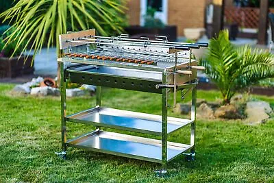 Extra Large Maxking Cypriot Stainless Steel Rotisserie Charcoal BBQ • £659