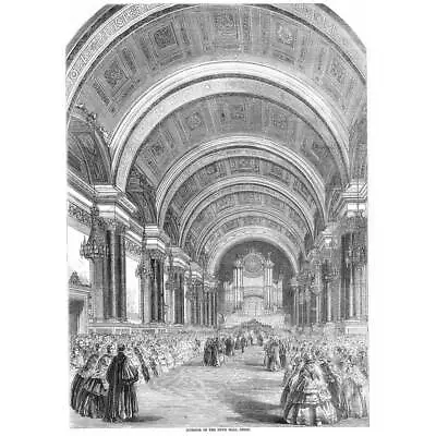 £13.99 • Buy LEEDS Interior Of The Town Hall During The Royal Visit - Antique Print 1858
