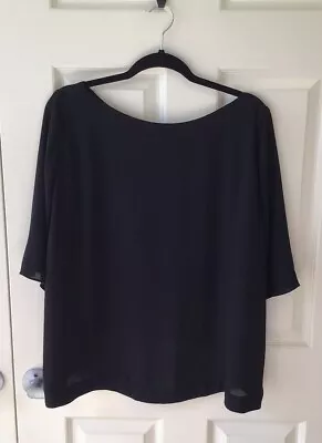 Veronika Maine | Black | Top Blouse | Size 14 | Corporate | Round Neck • $10