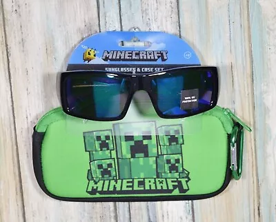 Minecraft Sunglasses & Case Set 100% UV Protection Creepers Glasses For Toddler • $15.99