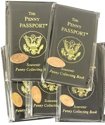 5 Penny Passport Albums For US Elongated Penny 5 Folders + Gift Free 5 Coin Deal • $37