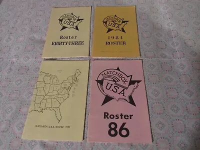 Matchbox USA  Roster  Booklets From 1983 1984 1985 1986 • $17.50