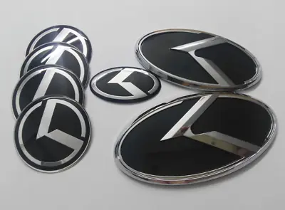 7pcs 1set Black K Logo Badge Emblem 3d Sticker For KIA OPTIMA K5 2011-2023 • $11.50