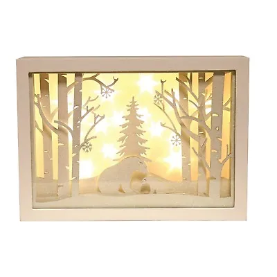 LED Light Up Xmas Musical Christmas Window Scene - Bears Design Room Decoration  • £23.35