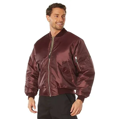 Rothco MA-1 Flight Jacket - Maroon Military Style Flight Bomber Puffer Jackets • $53.99