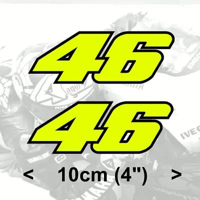 Valentino Rossi 46 FLUORESCENT YELLOW Vinyl Sticker (V1)  2 X 10cm 4  Stickers • £4.25