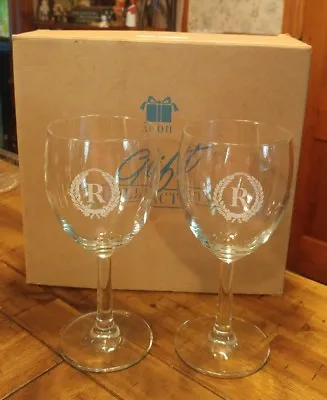 Set Of 2 Avon Personally Yours Wine Goblets With  R  Monogram - Brand New In Box • $5