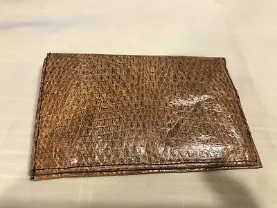 Nice 6 X 4  Bi Fold & Extra Fold  Zipper Wallet  ? Handmade Brown Snake Skin • $45