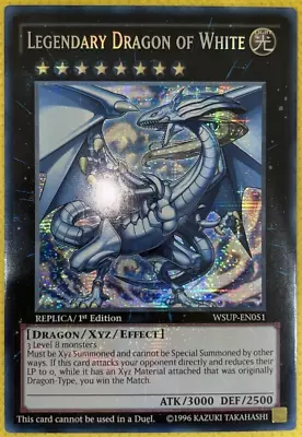 Legendary Dragon Of White Yu-gi-oh! Secret Rare 1st Ed Wsup-en051 Vlp • £25