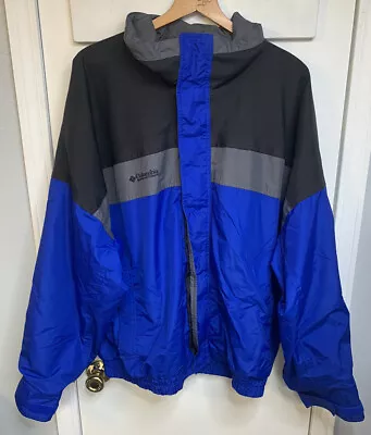 Columbia Bugaboo Mens XL Blue/Black Zip/ Snap Up Lightweight Jacket • $40