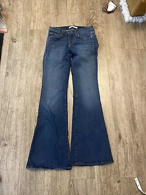 J Brand Babe Women Jeans Size 26 Blue Dark Mid Rise Classic Flare Whiskers Zip • $35