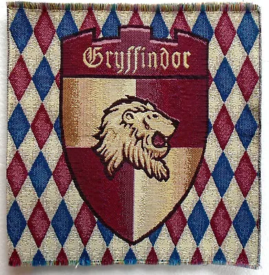 Harry Potter 14 X14  Jacquard Weave Tapestry Panel Hogwarts Gryffindor Lion NEW • £14.95