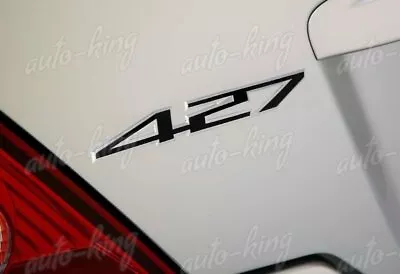 2 X 427 Black Border Brush Silver Aluminum Emblem Badge Sticker Decal Z06 C6 • $7.64