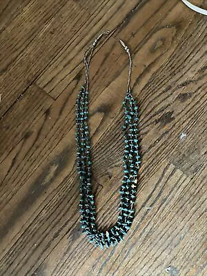 Vintage Native American Made 3 Strand Turquoise & Sterling Silver Necklace • $30