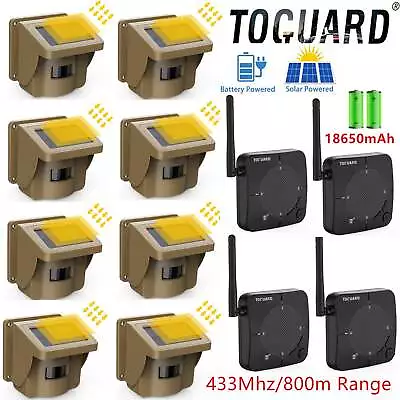 Toguard Solar Wireless Driveway Alarm Outdoor 800M Range Motion Sensor &Detector • $56.99