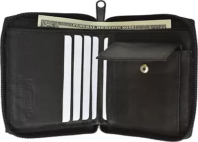 Zip Around Bifold Wallet With Snap Down Coin Purse For Men By Marshal • $11.99